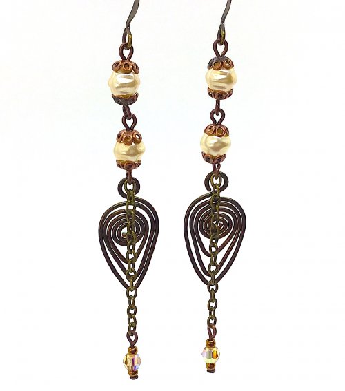 Kristal Wick's Dale Chihuly Color Inspiration Earrings - , Contemporary Wire Jewelry, Spirals, Wire Spiral, Spiral Wire Wrap, Attach the top loop 